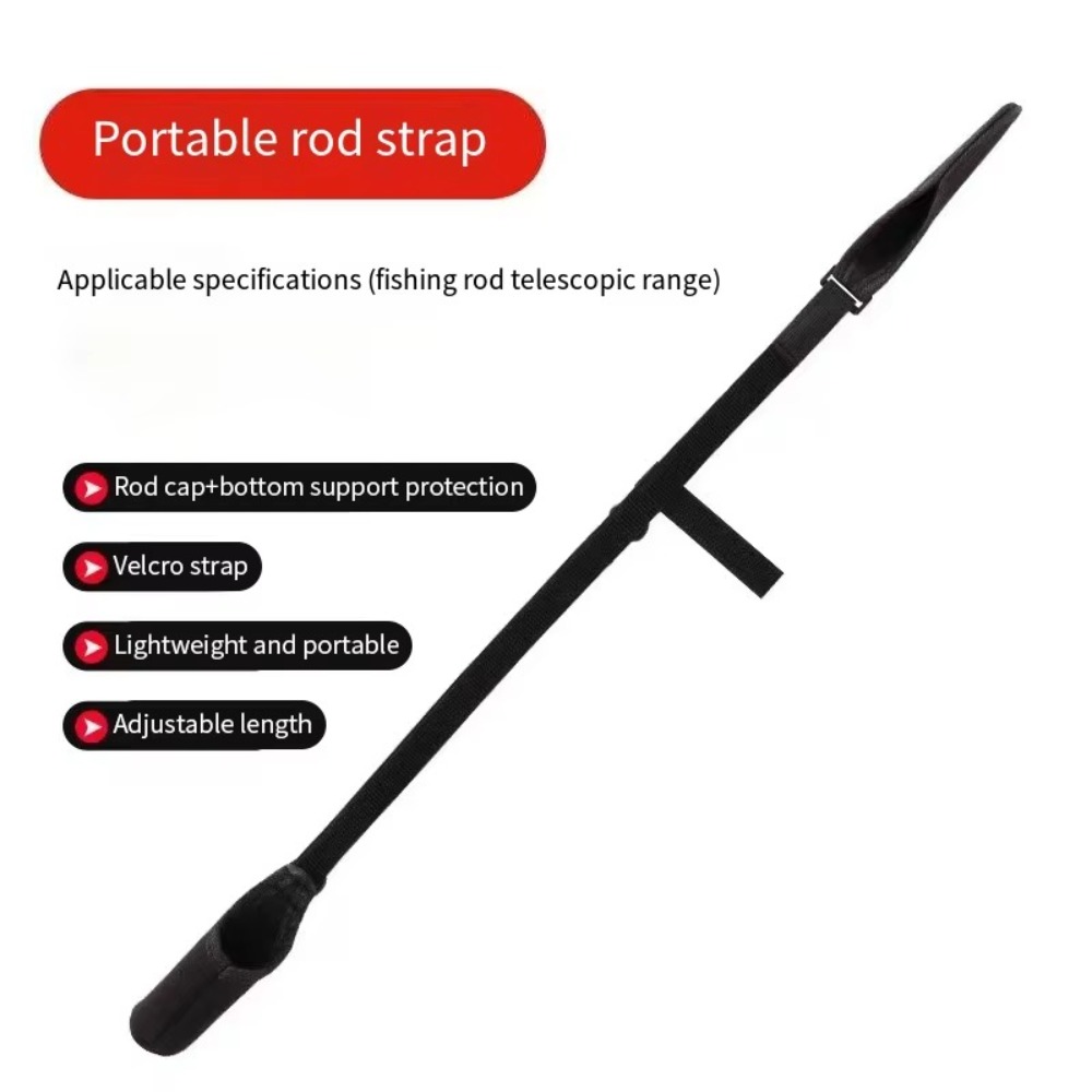 Fly Reel - Tragbare Angelruten-Aufbewahrungstasche Verstellbarer Angelruten-Schultergurt Angelruten-Schutzgurt Angelzubehör