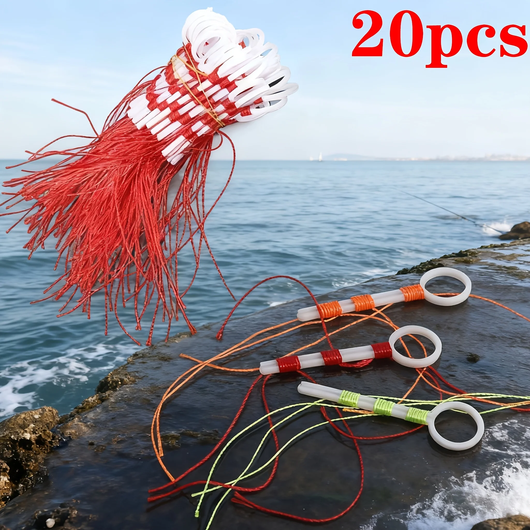 Baitcasting Reel - 20 Stück Angelschnur-Knotenbinden, Angelzubehör, Felsangeln, Meeresangeln,