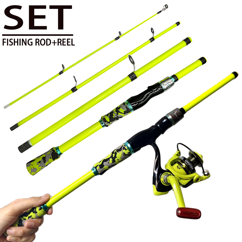 Spincast Reel - Spincasting Angelruten-Kombi-Set, 1,8 m, 2,1 m,