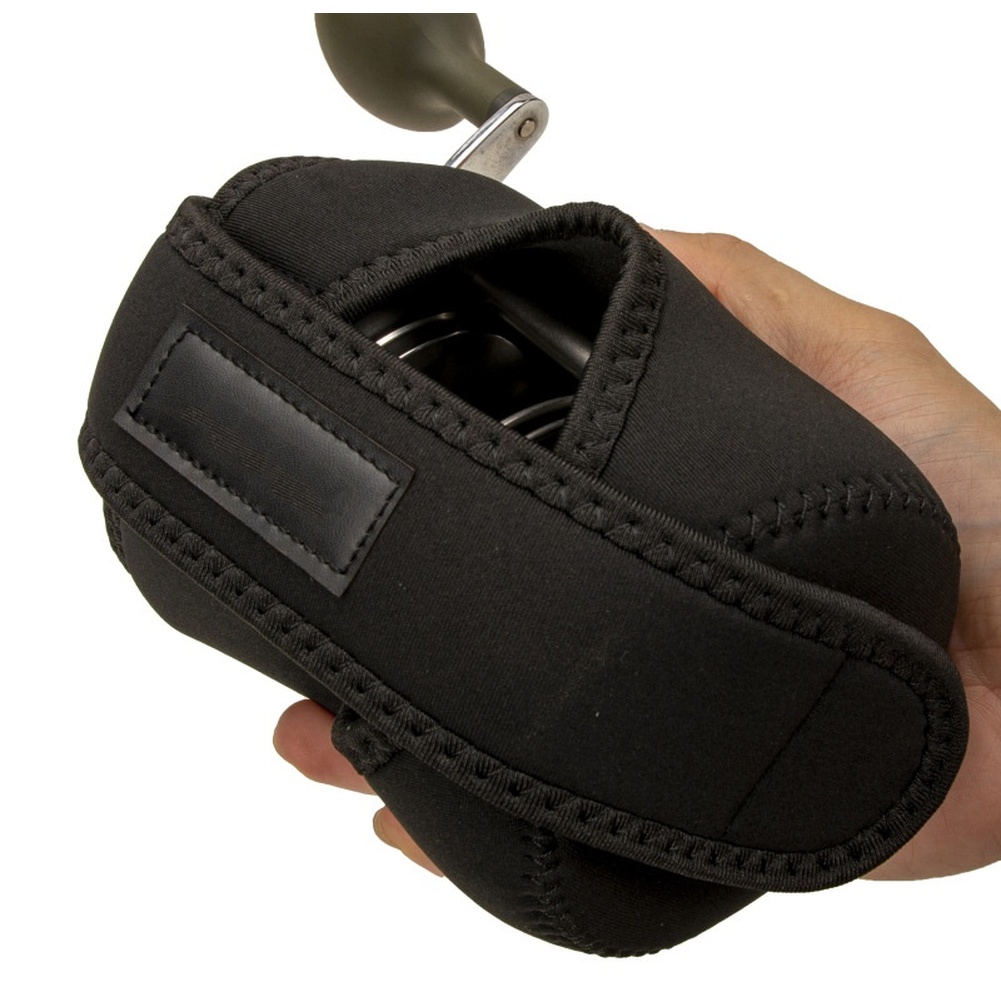 Reel Bag - Schwarze elastische Neopren-Rollentasche für Baitcasting- und