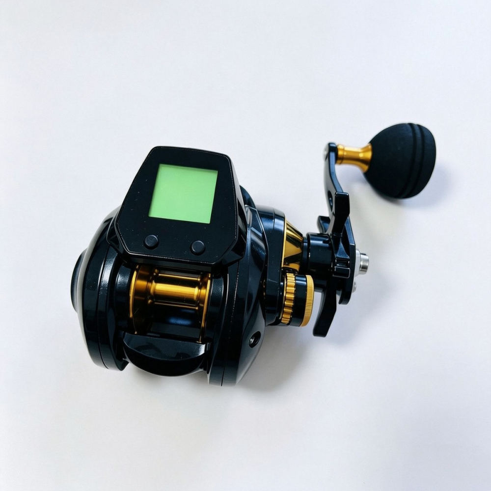 Trolling Reel - Elektronische Baitcasting-Angelrolle mit Tiefspulendesign, digitaler Tiefenanzeige