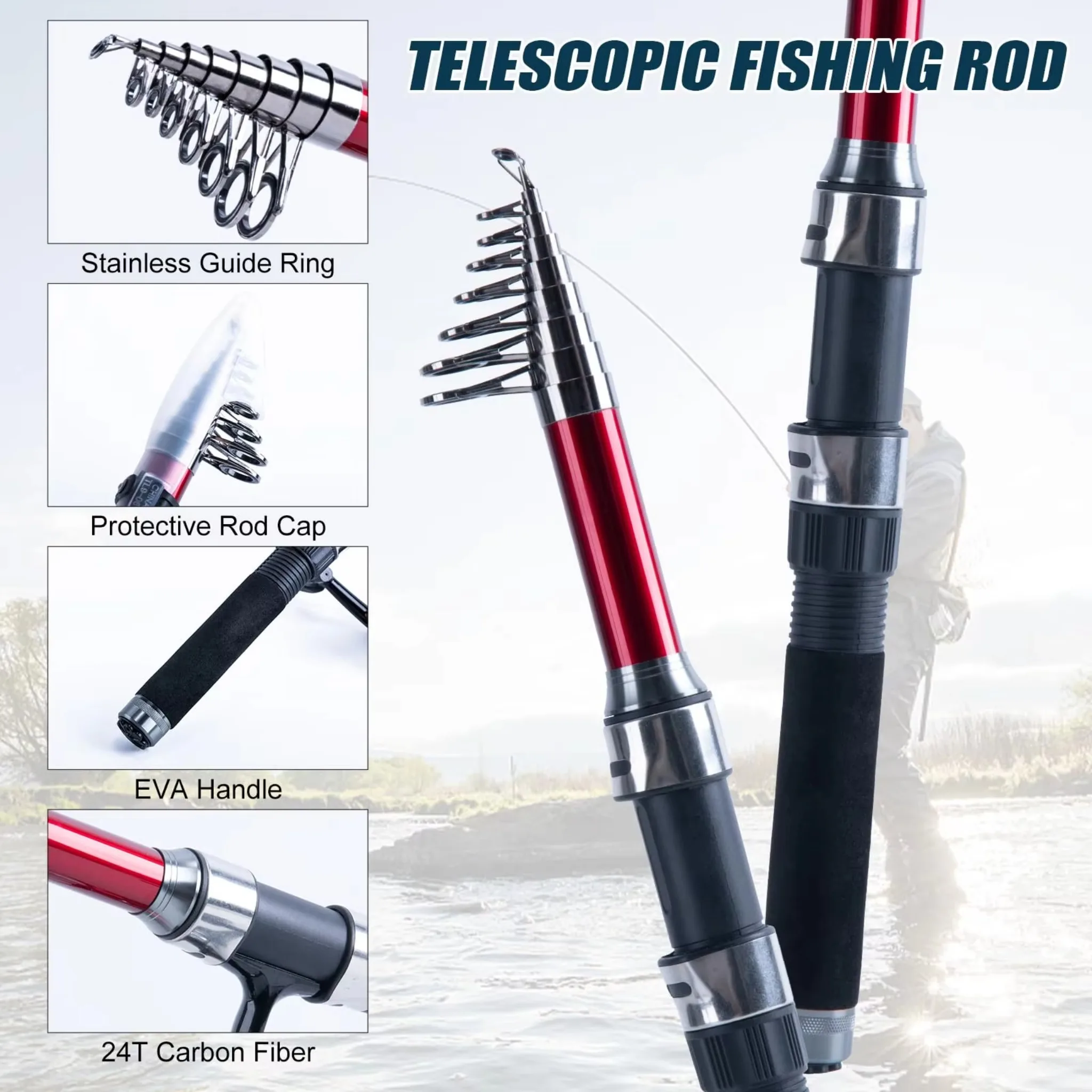 2-teiliges Teleskop-Angelset a – Reel Bag Bewertung und Preis